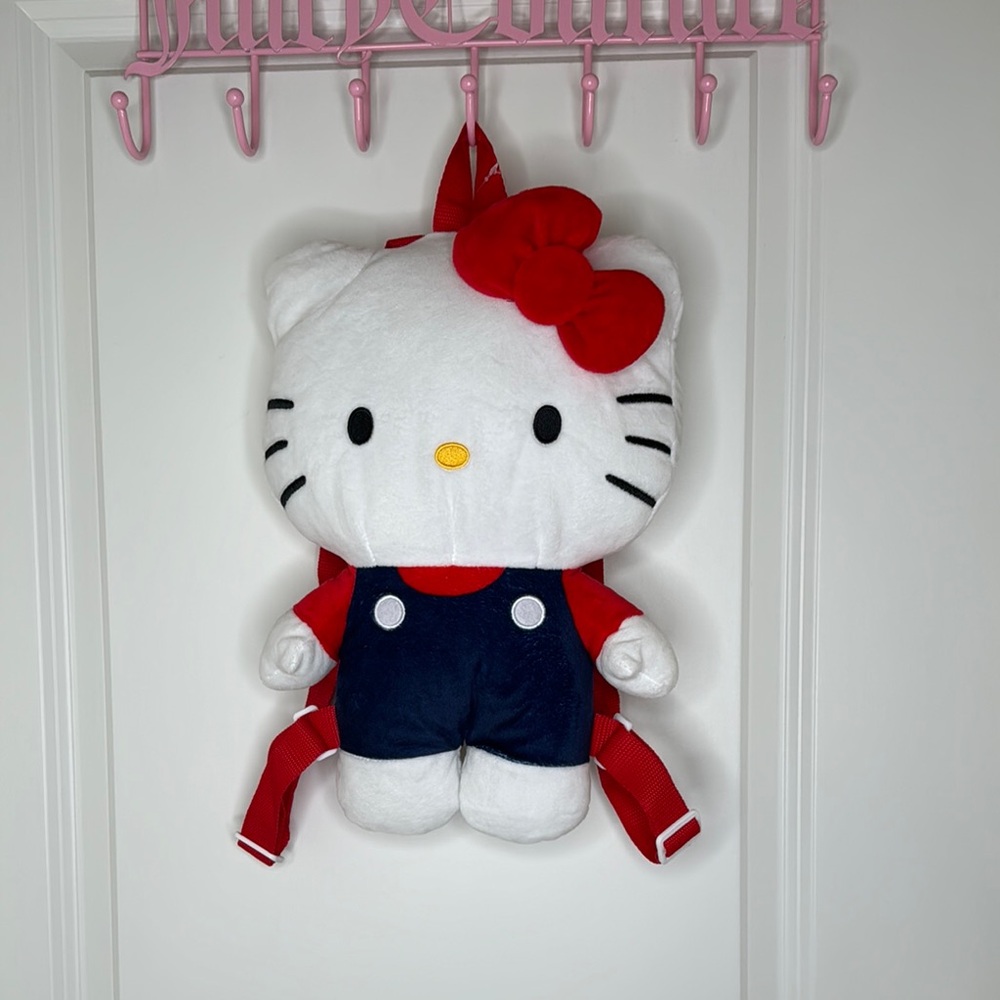 Hello Kitty Plush Backpack Red and Blue